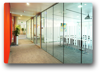 Glass office partition